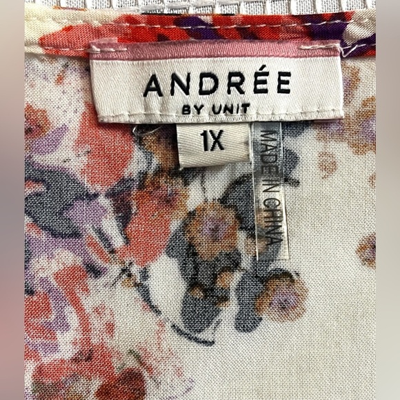 Andree by Unit Floral V-Neck Women's Tunic Dress Women’s Size 1X - Picture 11 of 16